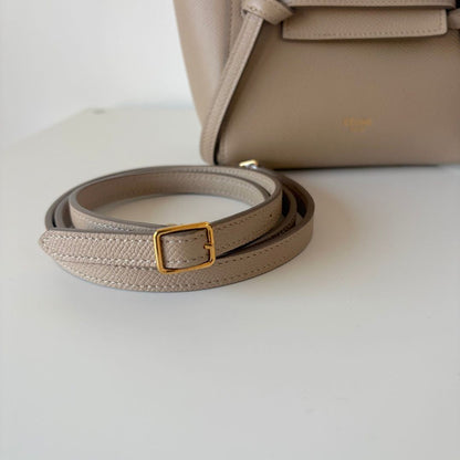 Celine Beige Pico Belt Satchel Bag
