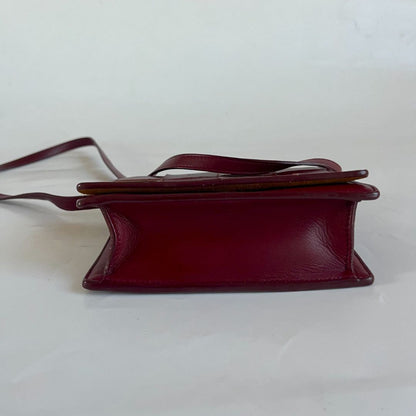 Bottega Veneta Burgundy Leather Mini Cassette Crossbody Bag