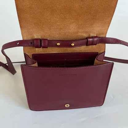 Bottega Veneta Burgundy Leather Mini Cassette Crossbody Bag
