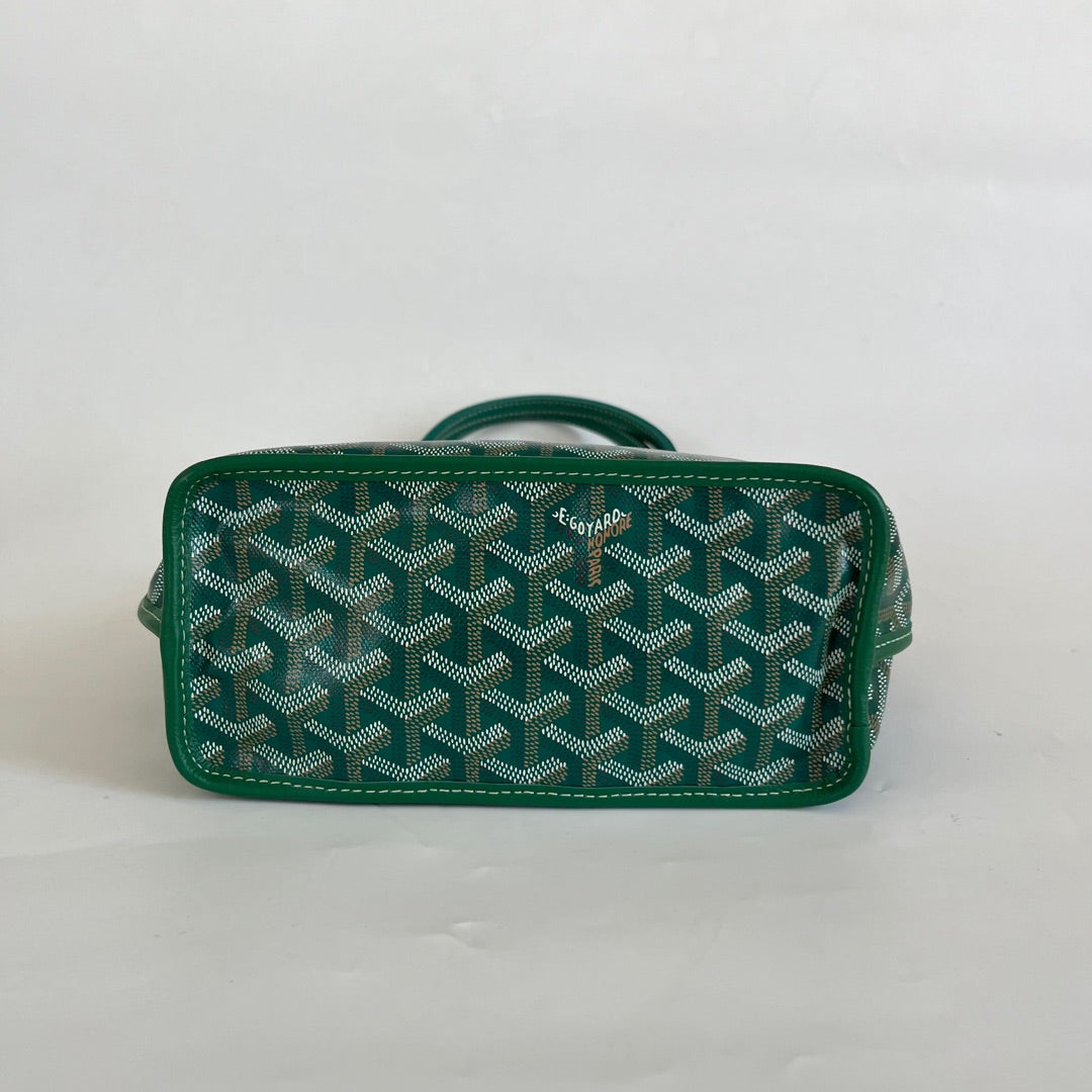 Goyard Green Anjou Mini Tote Bag Silver Hardware