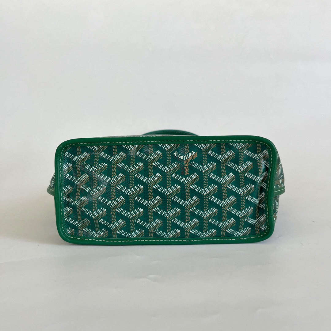 Goyard Green Anjou Mini Tote Bag Silver Hardware