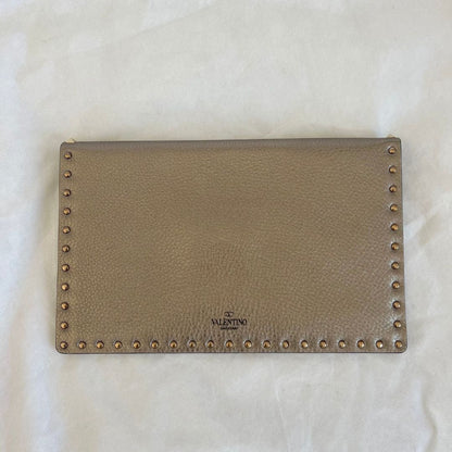 Valentino Metallic Bronze Rockstud Envelop Clutch