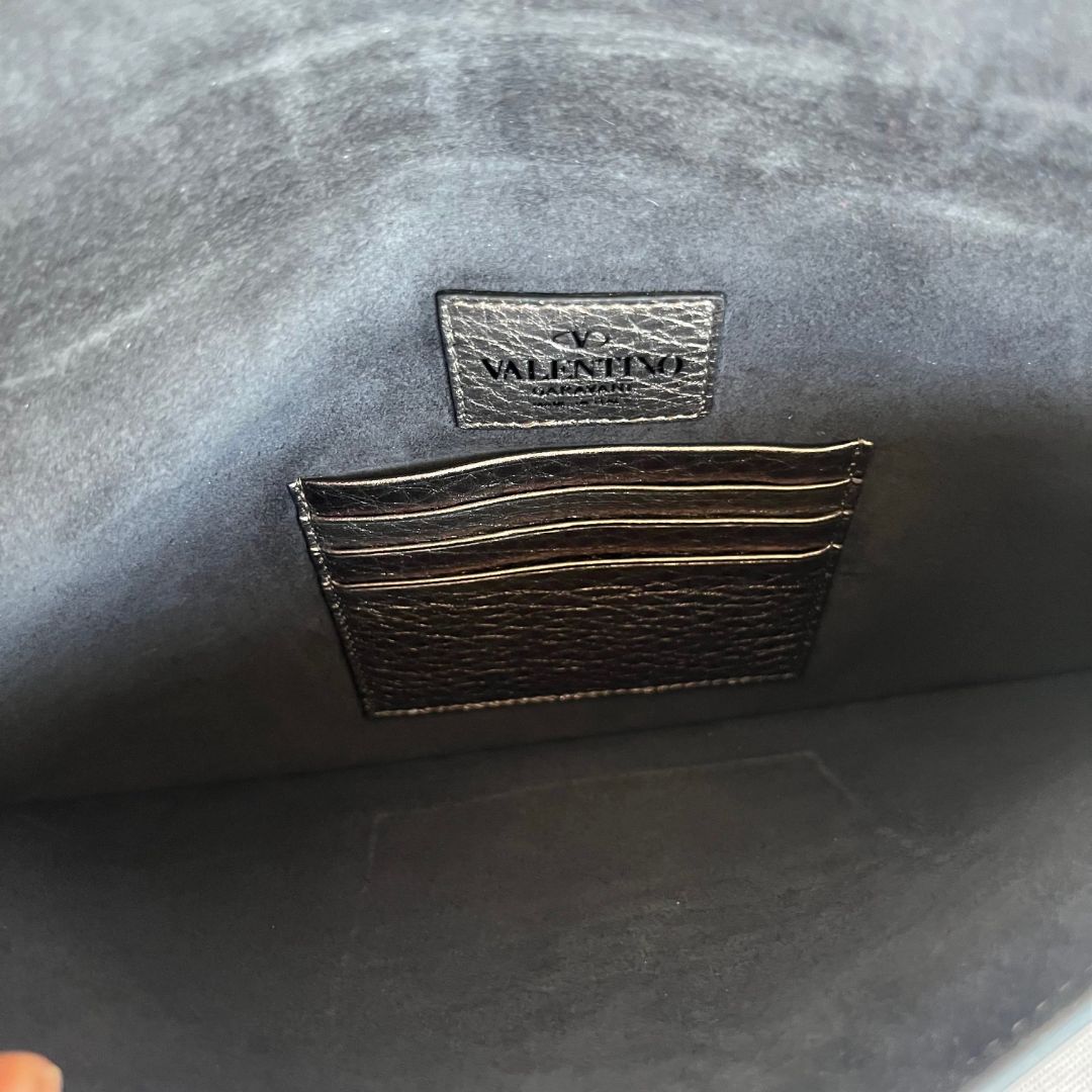 Valentino Metallic Bronze Rockstud Envelop Clutch