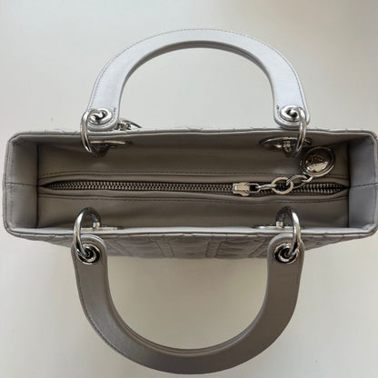 Christian Dior Medium Grey Lady Dior Bag