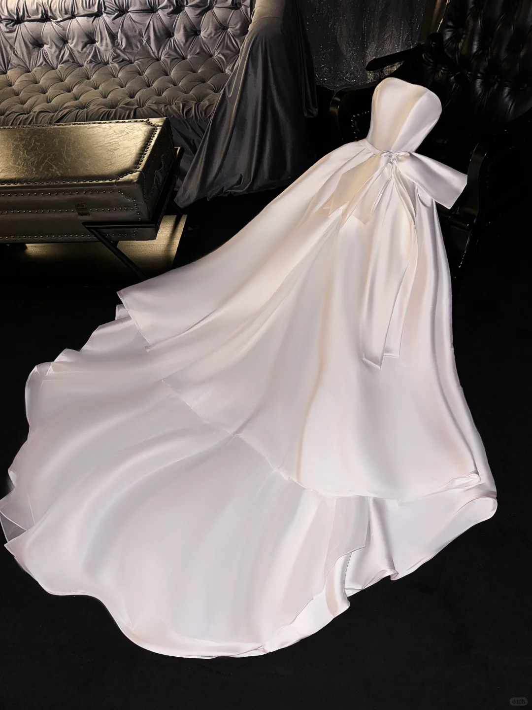 Simple A Line Off the Shoulder White Satin Long Party Dress Birthday Dress with Bow SH2909