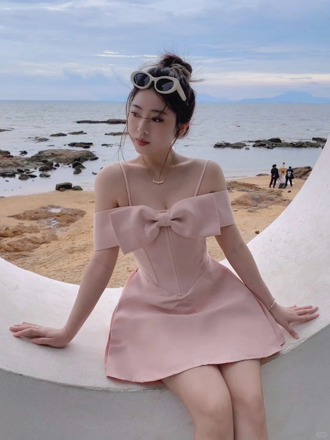 Simple Pink Satin A Line Vacation Dress Birthday Dress Homecoming Dress  S320