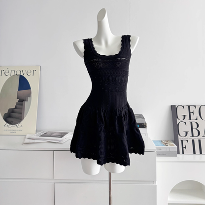 Classic Black A Line Short Birthday Dress Holiday Dress S221
