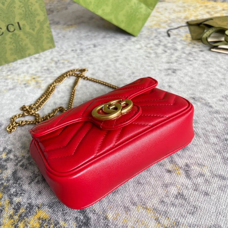 GUCCI Marmont matelasse leather super mini bag