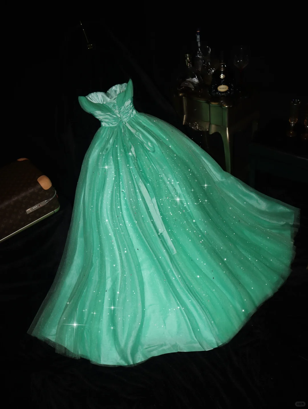 Green A Line Sweetheart Neck Rhinestone Tulle Long Prom Dress Evening Dress SH3176