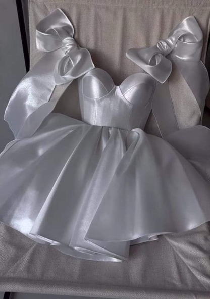 Simple White Homecoming Dress Short Party Dress S281