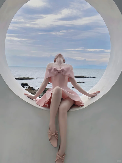 Simple Pink Satin A Line Vacation Dress Birthday Dress Homecoming Dress  S320