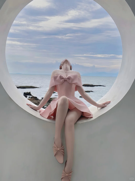 Simple Pink Satin A Line Vacation Dress Birthday Dress Homecoming Dress  S320