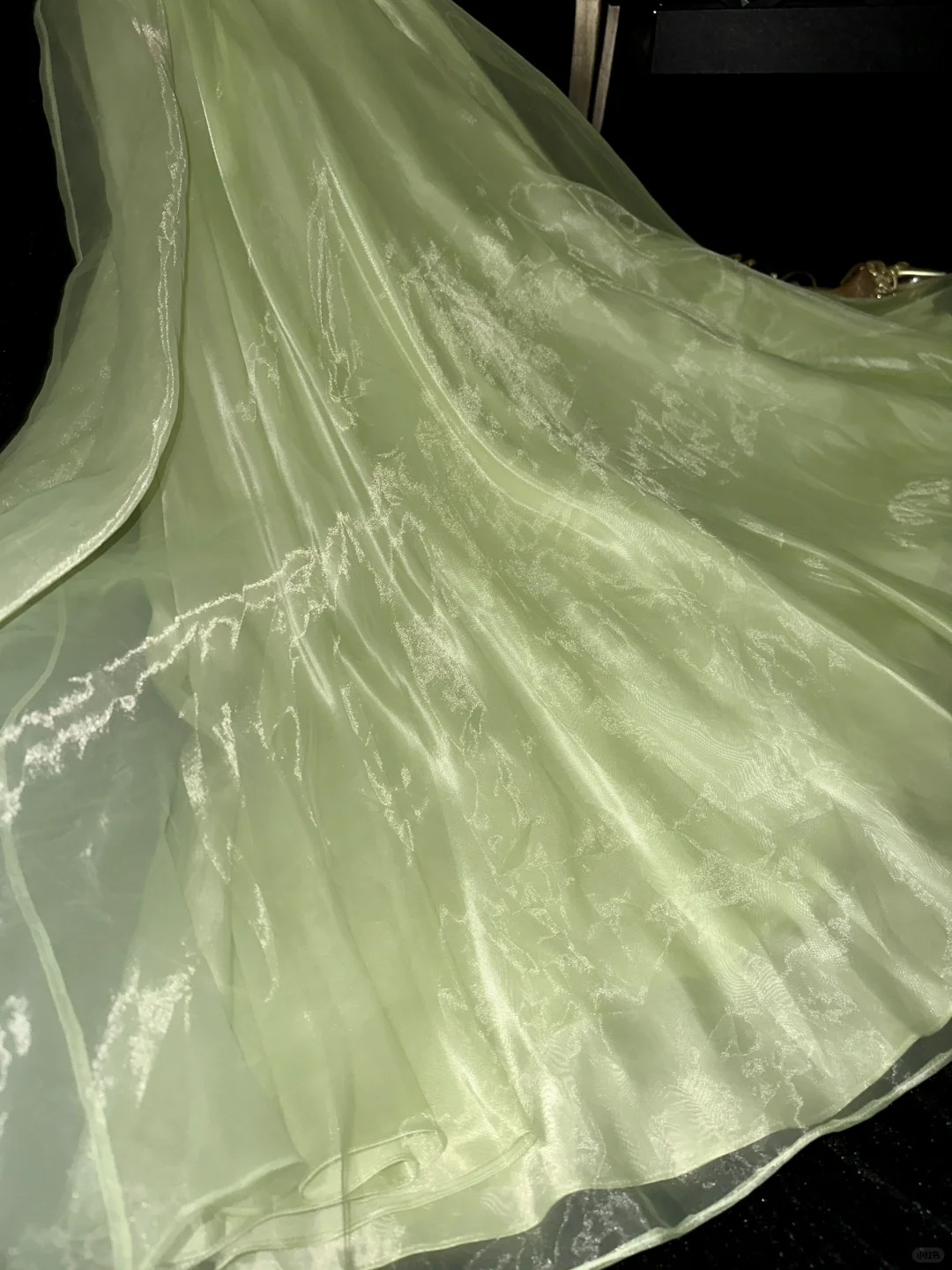 Gentle A Line Strapless Beaded Embroidery Green Organza Satin Long Prom Dress Party Dress SH3044