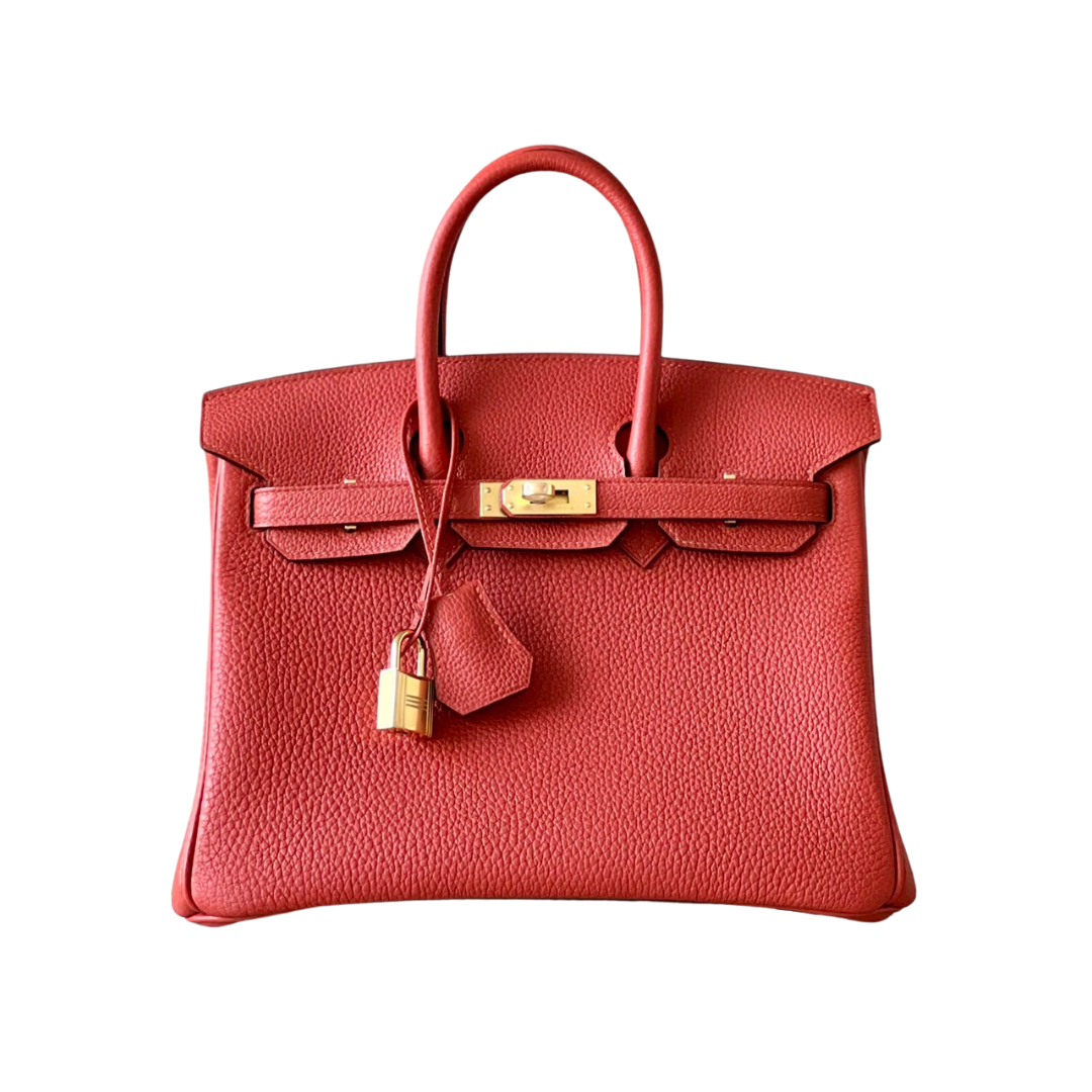 H BIRKIN TOGO 25 RED GOLD HARDWARE 25CM