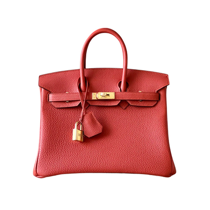 H BIRKIN TOGO 25 RED GOLD HARDWARE 25CM