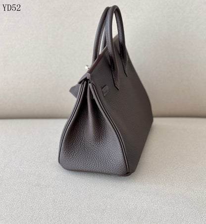 H BIRKIN 25 TOGO BROWN SILVER HARDWARE 25CM