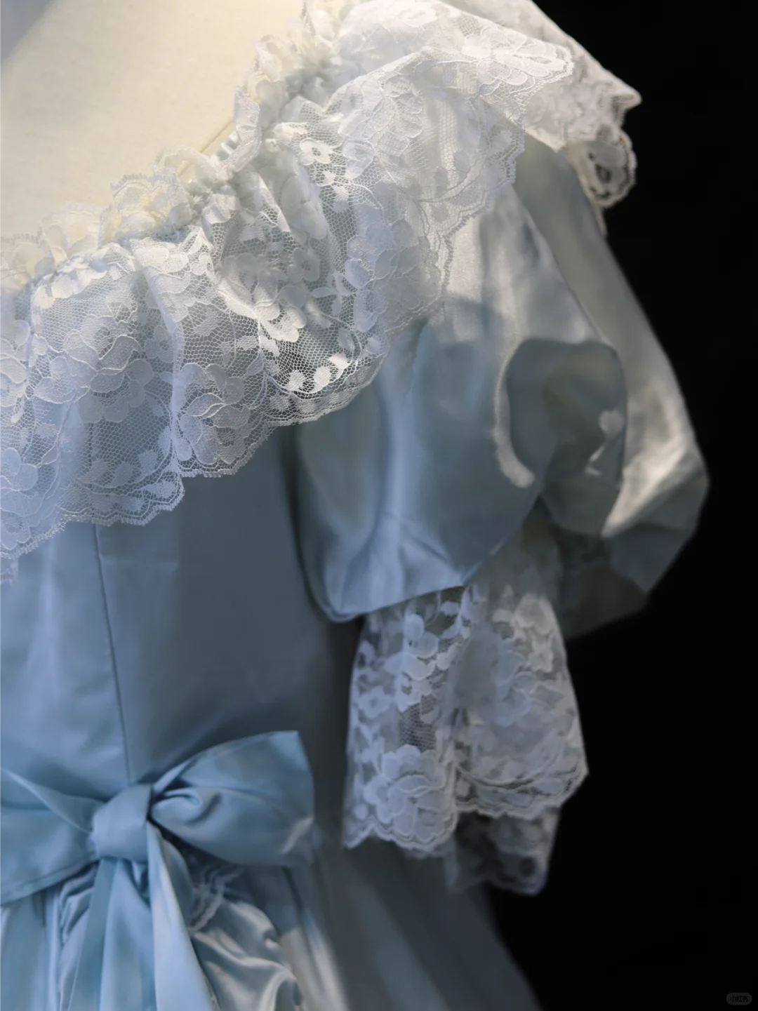 Vintage Bow Ball Gown Puff Layered Lace Satin Prom Dress 16th Birthday Dress SH3863