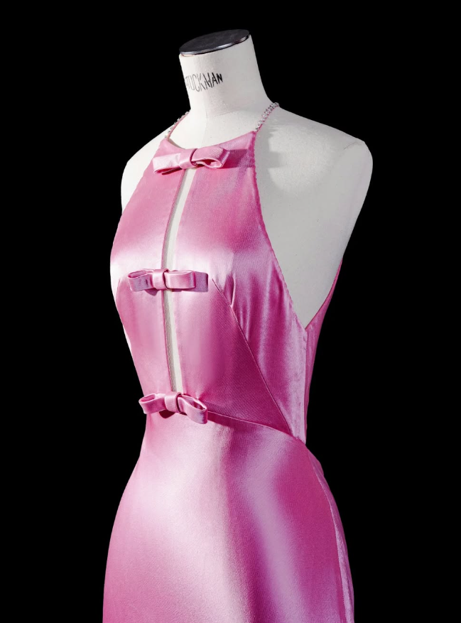 Cute Mermaid Halter Bow Pink Satin Open Back Prom Dress Graduation Prom Dress SH2462