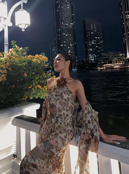 Vintage Sheath Halter Chiffon Prom Dress Evening Dress SH2026