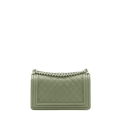 CHANEL MEDIUM BOY BAG CAVIAR LIGHT GREEN