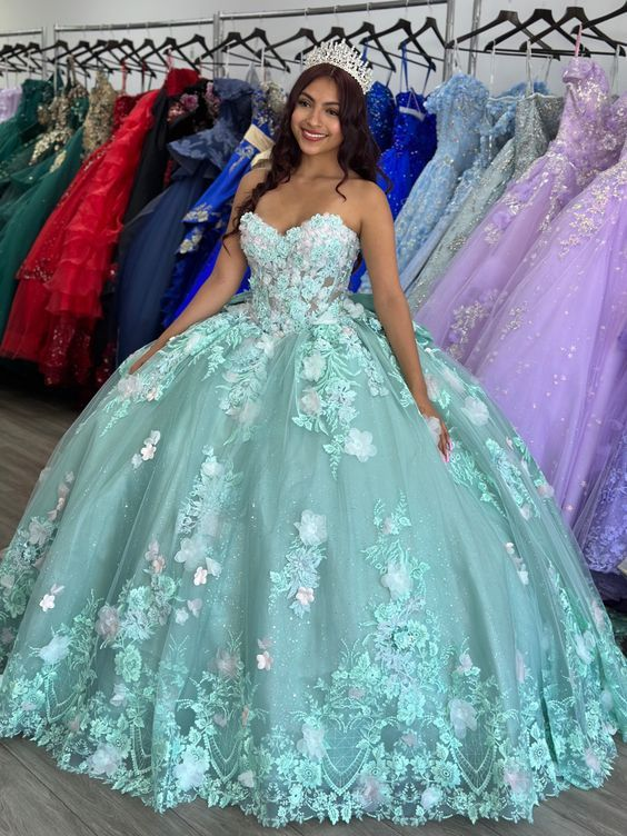 Sage Quinceanera Dress Ball Gown Sweet 16 Dress Birthday Gowns