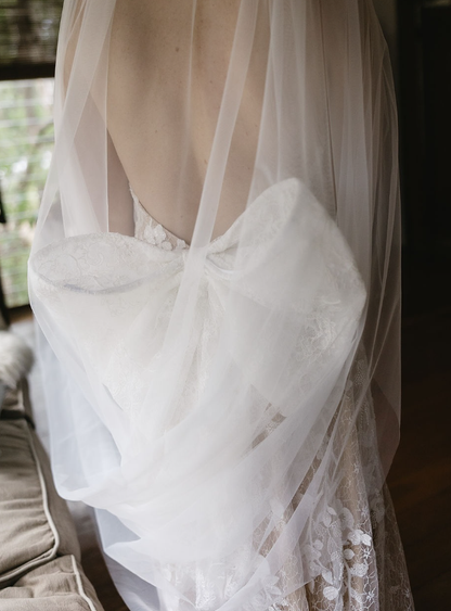 Charming A Line Halter Lace Long Sweep Open Back Wedding Dress with Bow SH2168