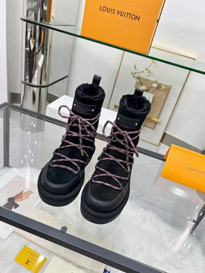 LOUIS VUITTON ASPEN PLATFORM ANKLE BOOT BLACK 1AC75N