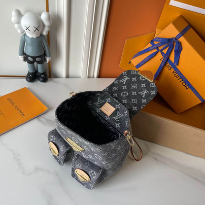 LOUIS VUITTON VENICE BACKPACK DENIM BLACK 24CM