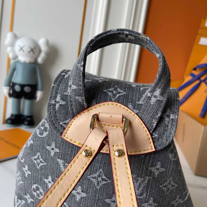 LOUIS VUITTON VENICE BACKPACK DENIM BLACK 24CM