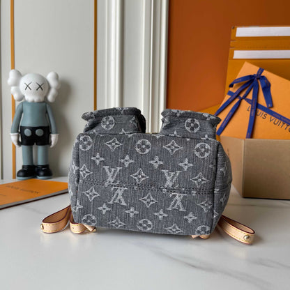 LOUIS VUITTON VENICE BACKPACK DENIM BLACK 24CM