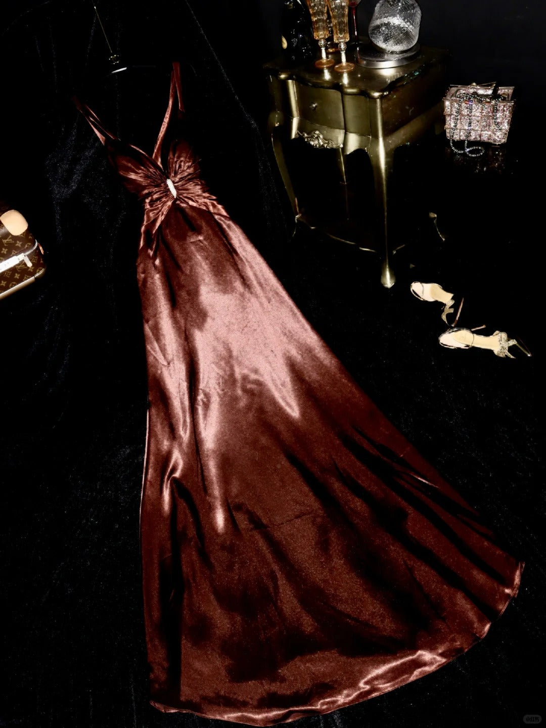 Brown Fashion Simple Elegant Long Satin Prom Dress Evening Dress Graduation Dress Party Dress gh4453