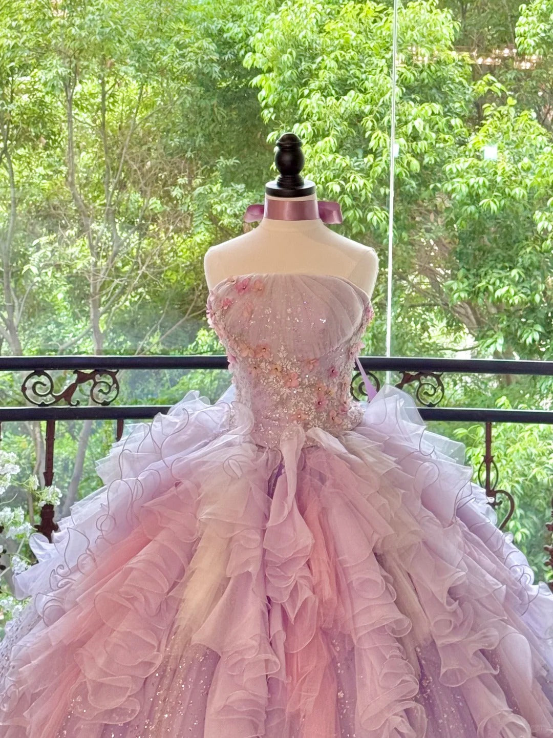 preppydressess-Quinceanera Dresses Pink Purple Gorgeous Elegant Shiny Floral Sequin Long Tulle Prom Dress Graduation Dress gh5001