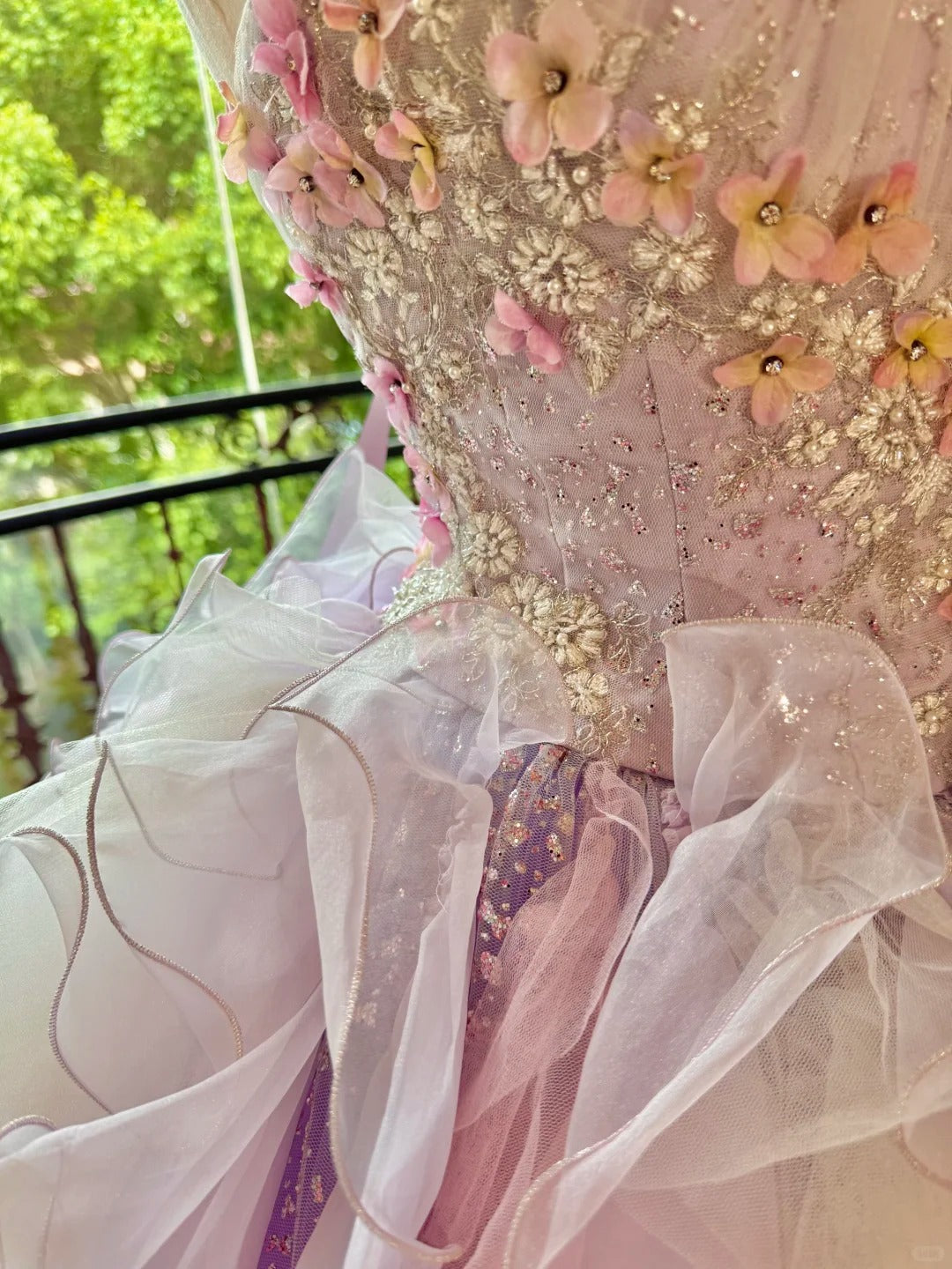 preppydressess-Quinceanera Dresses Pink Purple Gorgeous Elegant Shiny Floral Sequin Long Tulle Prom Dress Graduation Dress gh5001