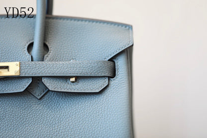 H BIRKIN 25 TOGO STONE BLUE  GOLD HARDWARE 25CM