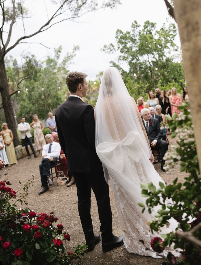 Charming A Line Halter Lace Long Sweep Open Back Wedding Dress with Bow SH2168
