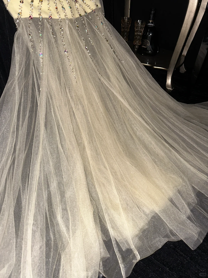 Shiny Mermaid Sweetheart Neck Corset Beaded Sequin Tulle Long Prom Dress Party Dress SH3067