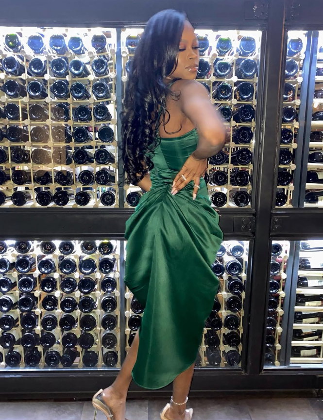 Spaghetti Straps Green Pleated Slit Prom Dress SH715