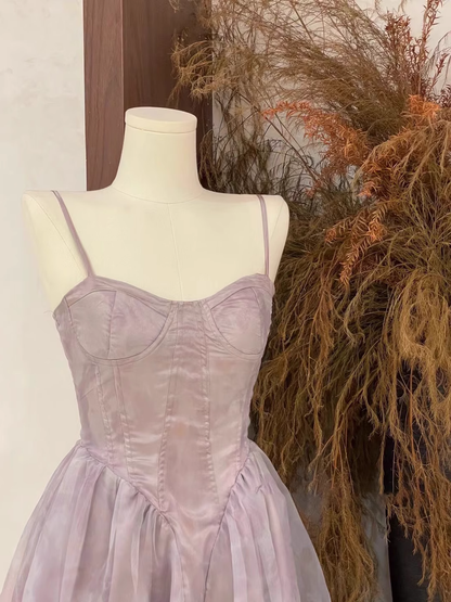 Purple Straps A Line Birthday Dress Short Holiday Dress  S243