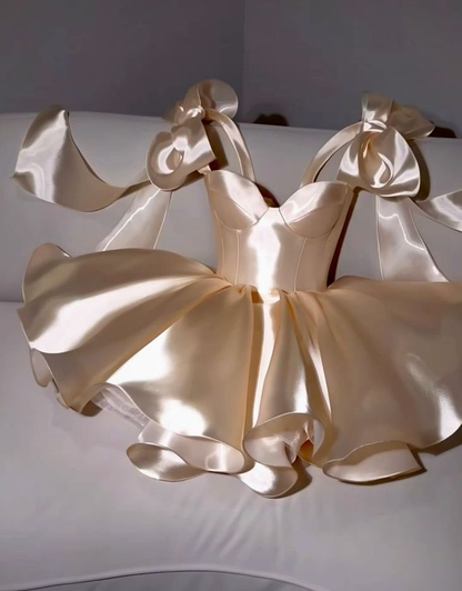 Simple White Homecoming Dress Short Party Dress S281