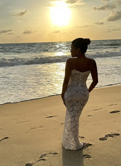 White Sheath Strapless Exquisite Lace Party Dress Evening Dress Prom Dress SH3905