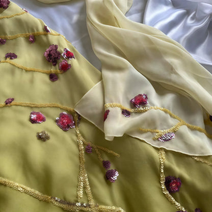 Mermaid Floral Chiffon Evening Prom Dresses