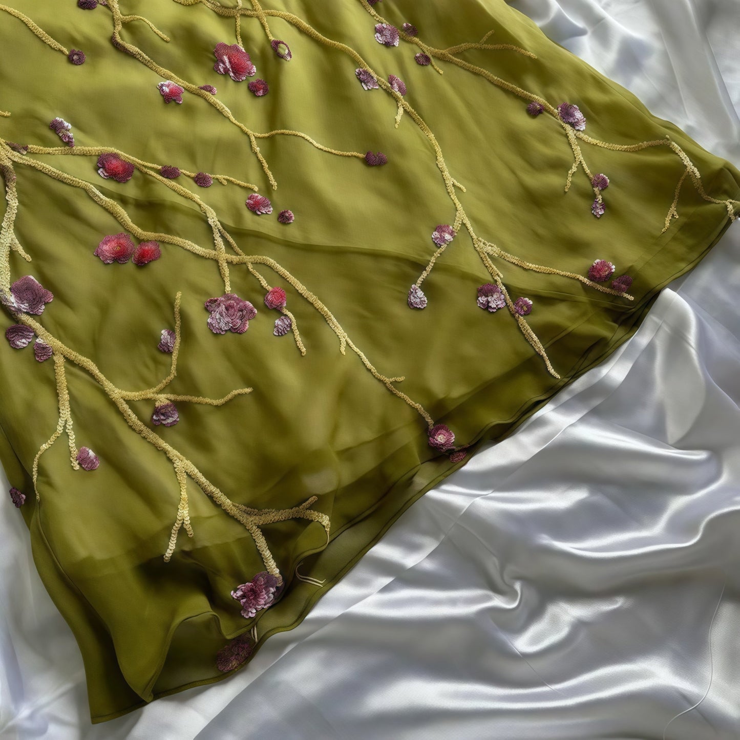 Mermaid Floral Chiffon Evening Prom Dresses