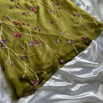 Mermaid Floral Chiffon Evening Prom Dresses