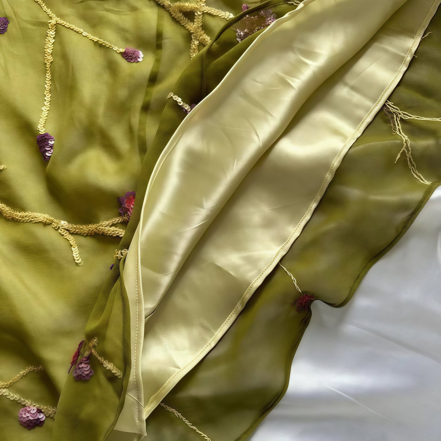 Mermaid Floral Chiffon Evening Prom Dresses