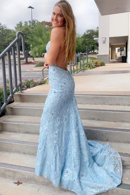 Mermaid Lace Red Senior Prom Dress