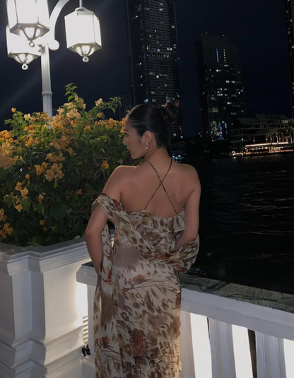 Vintage Sheath Halter Chiffon Prom Dress Evening Dress SH2026