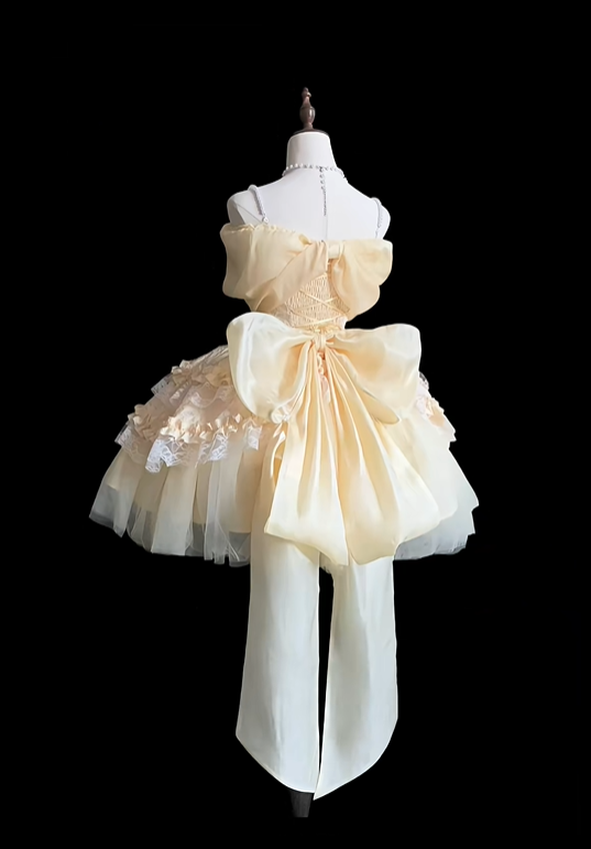 Cute Yellow Spaghetti Straps Short Birthday Outfits Off The Shoulder Graduation Homecoming Dress S651