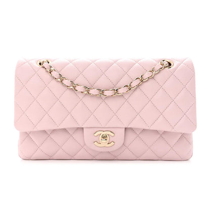 CHANEL Caviar Quilted Medium Double Flap Light Pink