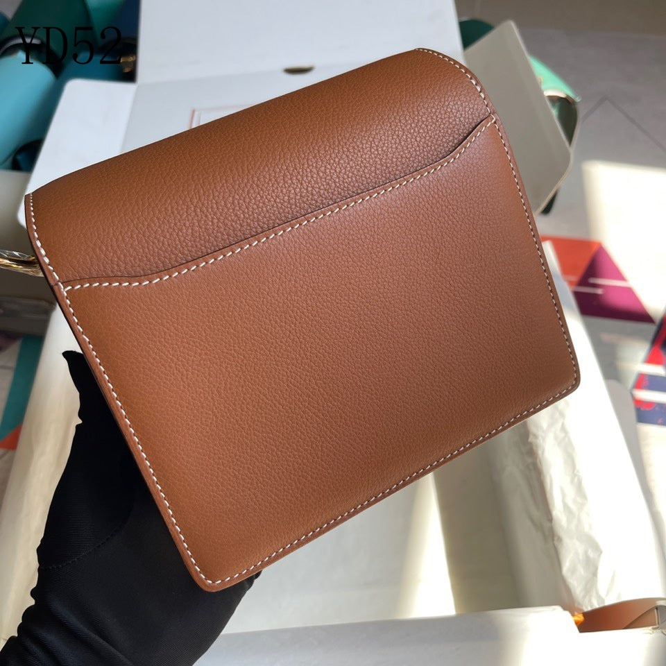 H SAC ROULIS BROWN  GOLD BUCKLE 19CM