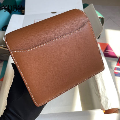 H SAC ROULIS BROWN  GOLD BUCKLE 19CM